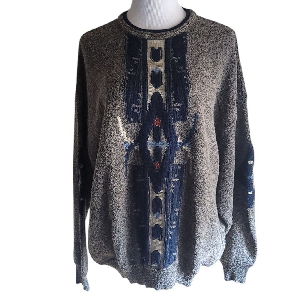 St Croix Knits Vintage Kenneth's Crewneck Textured Sweater Pullover Mens Large